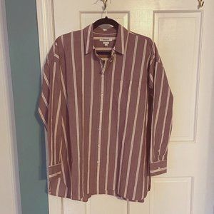 NWT Madewell The Signature Poplin Oversized Shirt in stripe